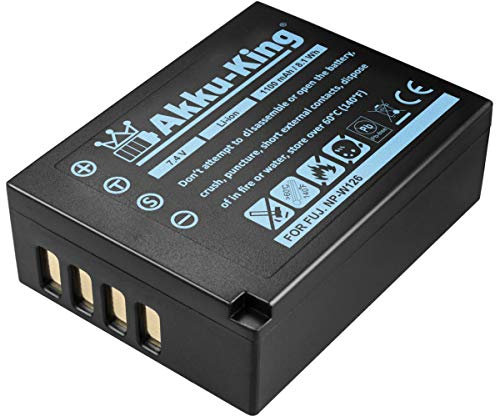 Akku-King Akku kompatibel mit Fuji NP-W126, NP-W126S - Li-Ion 1100mAh - für X-A1, X-A2, X-A3, X-E1, X-E2, X-E2S, X-M1, X-Pro1, X-Pro2, X-T1, X-T2