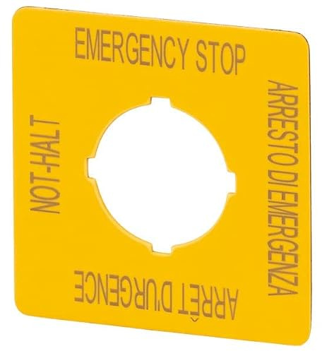 Eaton M22 Etikett für Drucktasten Arresto di Emergenza - Arrêt d'urgence - Emergency Stop - Not Halt, Packung a 10 Stück