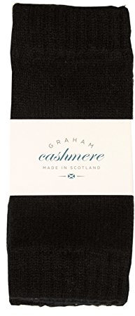 Graham Cashmere Damen-Handgelenkwärmer aus reinem Kaschmir, schwarz, Einheitsgröße