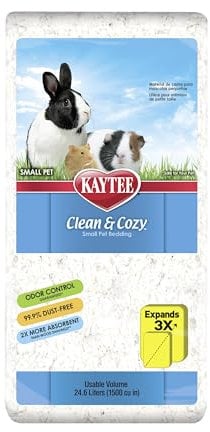 Kaytee Superpet, Clean & Cozy Streu für kleine Haustiere wie Mäuse, Rennmäuse, Nagetiere, Hamster, Kaninchen, besonders saugfähige Papierstreu, 99,9 % staubfrei, Weiß, 24.6L