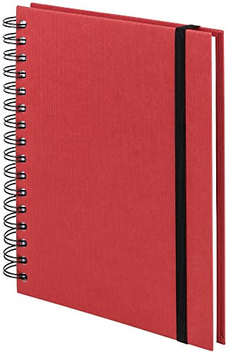 Rössler Papier 1875452361 - S.O.H.O. Wire-O Notizbuch mit Gummizug, DIN A5, 21,8 x 15,5 x 2 cm, 80 Blatt, Rot, 1 Stück
