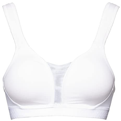 Odlo Damen Padded High Support_13071a Gepolsterter Sport BH, Weiß, 75A EU