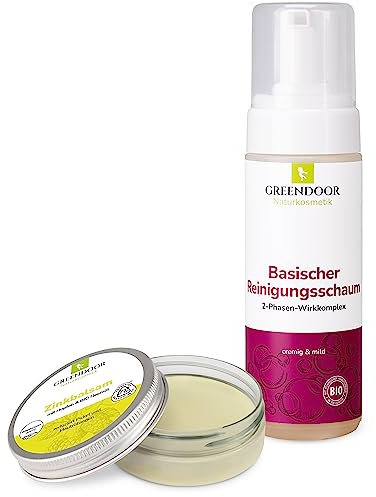 GREENDOOR Anti-Pickel-Set Basic, Anti Pickel Balsam und basischer Reinigungsschaum, reduziert Pickel, beugt Neubildung vor, Naturkosmetik natürlich ohne Tierversuche