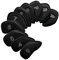 kepoda 10pcs Meshy Golf Iron Covers Iron Club Head Cover Fit Most Irons.(Black)