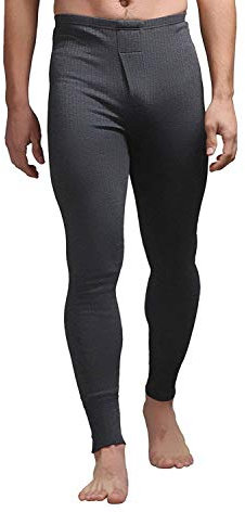 HEAT HOLDERS - Mens Winter Warm Cotton Thermal Underwear Bottoms Long Johns (X-Large (39-41 Waist), Charcoal) (UK, Alpha, XL, Regular, Regular, Charcoal)