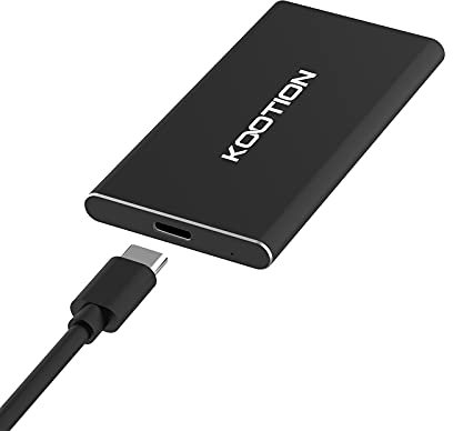 KOOTION 500GB SSD Esterno Hard Disk Esterno Portatile Disco Rigido USB Type C 3.1, Alta Velocità di Lettura e Scrittura Fino a 550 MB/s e 500 MB/s, per MacBook, Computer, Laptop, Desktop, Nero