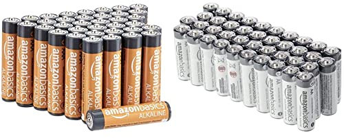 Amazon Basics Lot de 40 Piles alcalines AA industrielles & Piles alcalines AAA 1,5 V pour Le Quotidien - Lot de 36 (Le visuel Peut différer)