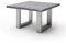 Couchtisch Cartagena in Akazie massiv grau lackiert Beistelltisch mit Edelstahl 75 x 75 cm Kufentisch (Grau/Edelstahl gebürstet)