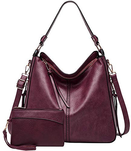 Harlang Handtaschen für Frauen GroÃŸe Designer Damen Hobo Tasche Eimer börse Kunstleder, Violett (violett), Medium
