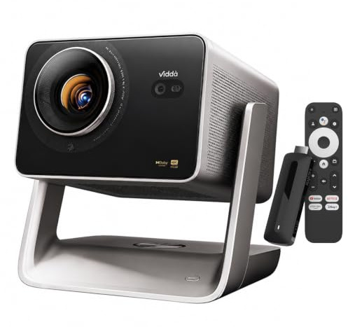 Vidda C5 Pro Max Laser 4K Beamer Home Business Outdoor HDMI Projector | QuaLas 42 Tri-Color Laser 3200 CVIA Lm 56W Hi-Res Speaker WiFi Bluetooth | Android Chinese OS with KD3 Google TV Stick