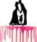 CARISPIBET cake toppers groom surprises bride with flower bouquet acrylic silhouette cake decoration tool (Groom and bride facing each other)