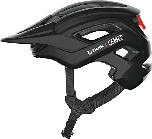 ABUS MTB-Helm Cliffhanger QUIN - smarter Fahrradhelm für steile Trails - mit Sturzerkennung & SOS-Alarm-System - für Damen und Herren - Schwarz Matt, Größe L