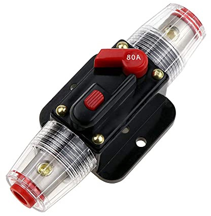 CENPEK Sicherungsautomat mit manuellem Reset-Sicherungshalter für Auto Audio Marine Boot Stereo Schalter Wechselrichter Ersatzsicherungen 80 A