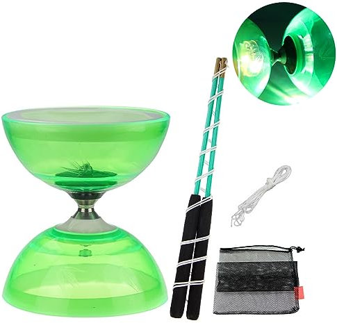 tooloflife Professionelles Kugellager Diabolo mit 10m Seil + Stange + Netztasche, chinesisches Yoyo Spielzeug