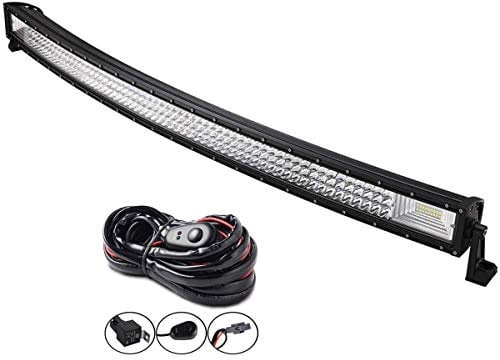 AUXTINGS 50 inch 127cm 648W Curved Triple Row 7D LED Work Light Bar Flood Spot Combo Beam LED DC 12V-24V 6000K Offroad Vehicles 4x4 ATV Utvs