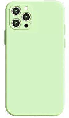 ZCSK iPhone 14 Pro Liquid Silicone Gel Slim 6.1-Inch TPU Case with Camera Lens Protector Shock Proof Rubber Anti Scratch Resistant Bumper Protection Cover Design for iPhone 14 Pro (LIGHT GREEN)