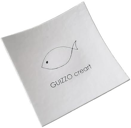 GUIZZO creart - Vide-poches design moderne d'entrée, assiette décorative/vide poches en verre blanc muranais, produit artisanal, fabriqué en Italie - Dimensions 13,5 x 13,5 cm
