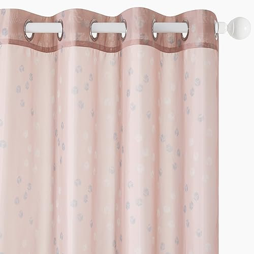 Deconovo - Design della Collezione MODERN - Cubic play, Tende Trasparenti in Voile per Interni Finestre 2 Pezzi, 140X290 CM, Rosa