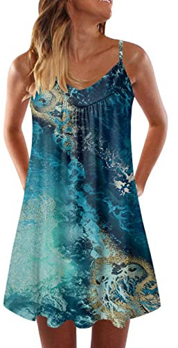 NNGOTD Italienische Kleider Damen, Damen Kleid V-Ausschnitt Chiffon Boho Sommerkleid Elegant Lange Freizeitkleid mit Gürtel Blumenkleid Kurzarm Rüschen Strandkleid Sommerkleid Midi