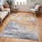 Livabliss Sarasota Wohnzimmer Teppich modern – Abstrakt Design in Marmor Optik für Wohnzimmer 120x170 cm, Esszimmer, Schlafzimmer - Marmor Teppich groß, weicher Teppich Kurzflor Blau, Senfgelb, Rost
