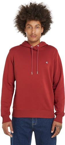 Calvin Klein Jeans Herren Hoodie Embro Badge mit Kapuze, Rot (Garnet), XL