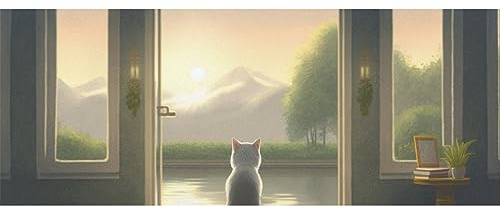 DNOVING GWP-066910608 Geschenkpapier zum Geburtstag von Yoga-Katzen, 147,3 x 58,4 cm, 2 Rollen