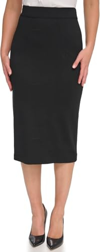 Tommy Hilfiger Women's Suits Midi Ponte Skirt, Black, 4