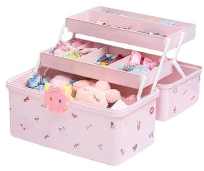BBTISG Kinder Haar Accessoires Aufbewahrung Organizer, Mädchen Multifunktionale Aufbewahrungsbox Tragbar Niedlicher Haarspangenhalter für Haarbänder, Haargummis, Clips, Organizer (S)