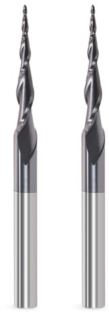Trvoxviq Kugelkopffräser Konische Fräser für Oberfräse CNC, 6mm Schaft 2 Flöten Schaftfräser HRC55 Spiralnutfräser Bit, 0,5 mm Radius CNC Schnitzbits mit AlTiN Beschichtung für 2D und 3D Gravu
