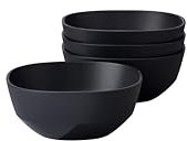 Mepal – Servierschale 4 Stück Silueta – Spülmaschinen- und mikrowellenfest – Salatschüssel – Tapas Teller – Geschirr – 250 ml – Nordic black