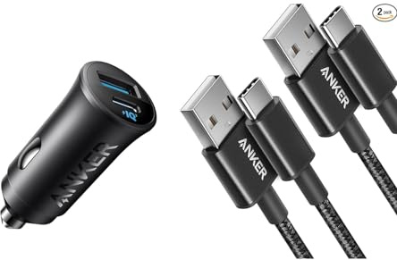 Anker Chargeur Allume Cigare USB C 30W et Anker Câble USB C