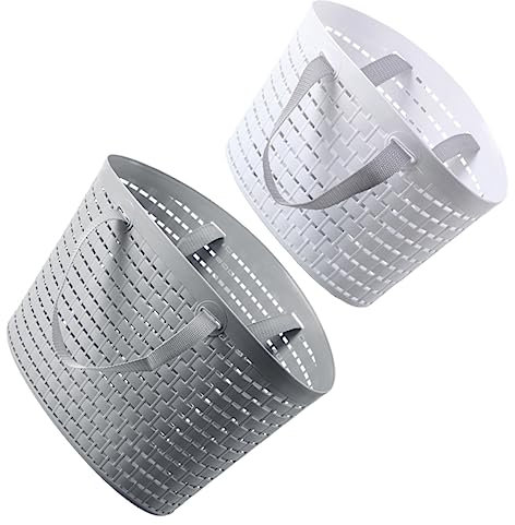 MAGICLULU 2stücke Tragbare -organizer Körbe Kunststoff Wäschekorb Mit Wasserablauf Für Badezimmer Und Waschraum Für Kleidung Und Toilettenartikel Klein Weiß Mittel