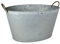 L'Héritier Du Temps Bassine en Métal Effet Zinc Bac à Plantes à Poignées Jardinière Forme Ovale Petite Baignoire 38x48,5x66cm