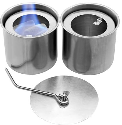 ZHIYUQL Bioethanol Brennertopf 5er Set, Edelstahl Ethanol Brenner mit Deckel Ohne Brenngel zu Brennkammer für Tischkamin