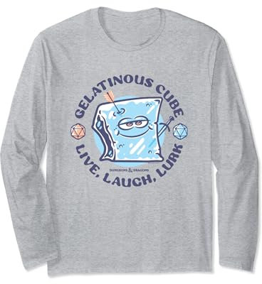 Dungeons & Dragons Gelatinous Cube Live Laugh Lurk Retro Long Sleeve T-Shirt