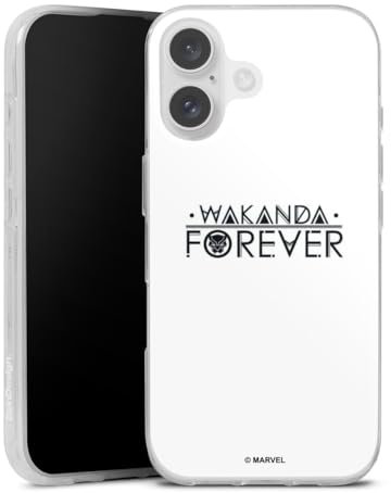 Silikon Hülle kompatibel mit Apple iPhone 16 Case transparent Handyhülle Black Panther Marvel Wakanda