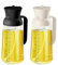 YARRAMATE 18oz/550ml Olive Oil Sprayer Mister with Measuring Scale, 2-in-1 Glass Bottle Dispenser for Cooking, Pour and Spray, Kitchen Use for Air Fryer, BBQ (Black & White)