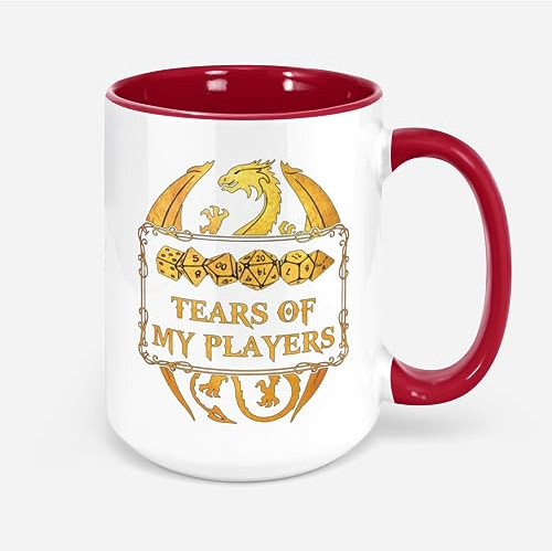 IKJHG Mug Donjons et Dragons Tears of My Players (Rouge) 325 ml
