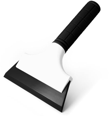 FOSHIO Raclette de Douche en Silicone - Raclette pour Voiture et Fenêtre, pour Salle de Bain (Noir)