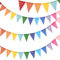 G2PLUS Bunt Wimpelkette Outdoor Wetterfest, 12M Indoor Party Wimpel Girlanden, Wimpelketten Garten mit 36 STK Wimpel, 3 Stück Jute Wimpelketten für Garten, Geburtstag, Kinderzimmer