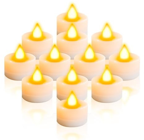 Confezione da 12 Candele a LED Senza Fiamma, Candele Flickering Senza Fiamma, 100+ Ore di Durata, Candele Elettriche Finte Candele Finte Elettriche per Matrimoni e Fes candle