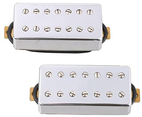 Paquete de 2 7 cuerdas de doble bobina puente puente pastilla guitarra Humbucker Kit blanco