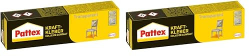 Pattex Kraftkleber Transparent, Klebstoff mit hoher Haftkraft und Wärmefestigkeit, starker & glasklarer Kleber, Transparent, 1 x 125g Tube (Packung mit 2)