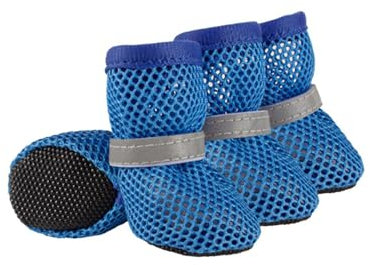 MeiAOBest Hundeschuhe aus Netzstoff, atmungsaktiv, rutschfest, für kleine und mittelgroße Hunde, Größe S, 4 Stück