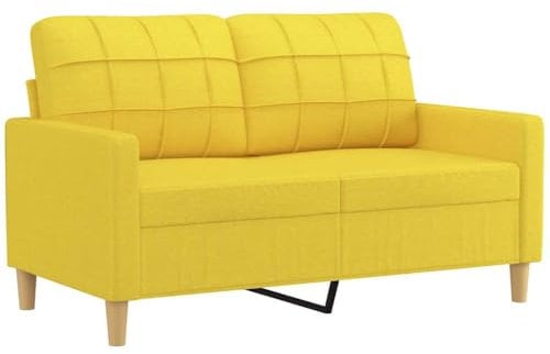 ULUYYUC Outdoor Couch Big Sofa Küchensofa Moderne Sessel - 2-Sitzer-Sofa Hellgelb 120 cm Stoff für Jugendzimmer Schlafzimmer Balkon Küche