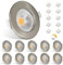 Allesgute 10er LED Einbaustrahler 230V Dimmbar Flach 7W 600LM Gebürstet Edelstahl LED Spots Rund 4000K Neutralweiß Einbauleuchten Einbauspots Flach für Küche