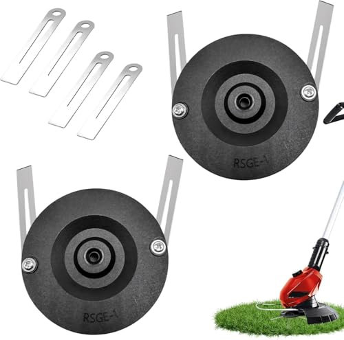 Rasentrimmer Messer, Ersatzmesser Rasentrimmer Aus Edelstahl Mit Unterbodenschutz, Freischneider Zubehör Inkl. Schneidscheibe & Schrauben, Für Einhell Akku Rasentrimmer (2SET)