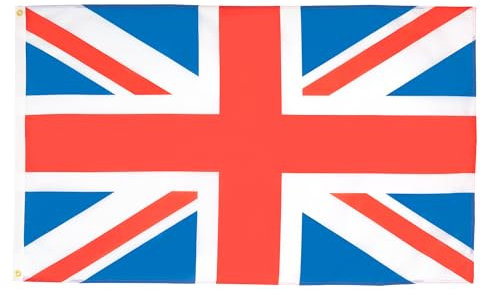 AZ FLAG 2 Stück UK-Flagge – 90 x 60 cm – UK-Flagge – Großbritannien – 100 % Polyester mit integrierten Metallösen