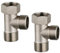 Lot de 2 valves à 3 voies, vanne d'angle 3/8 1/2 adaptateur T pièce raccord d'eau distributeur nickelé vanne d'inversion pour robinet, lave-linge, lavabo, tuyau de douche