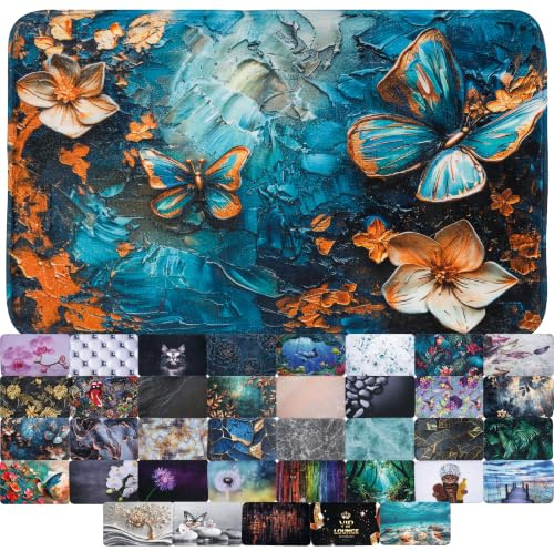 Sanilo Badteppich, viele schöne Badematten zur Auswahl, Badvorleger sehr weich und rutschfest, waschbar und schnelltrocknend (Mariposa, 70 x 110 cm)